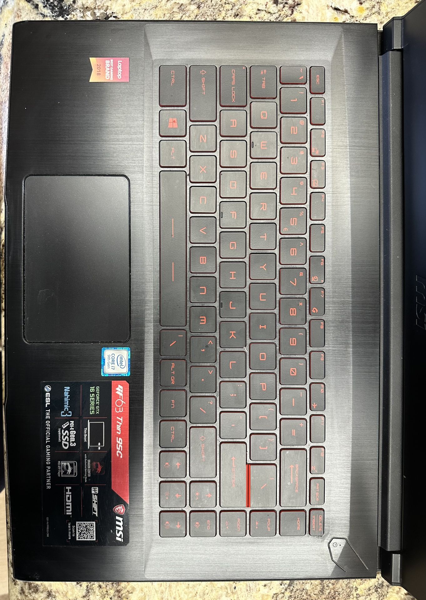 MSI GF63 THIN 9SC GAMING LAPTOP (used)