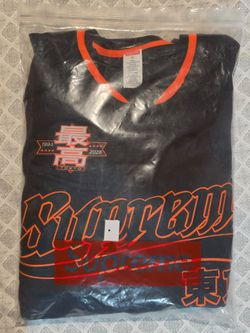 Supreme Tokyo Baseball Jersey XL Black Orange Japan Exclusive