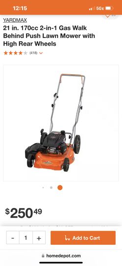 YARDMAX 21 in. 170cc 3-in-1 Gas Walk Behind Push Lawn Mower with