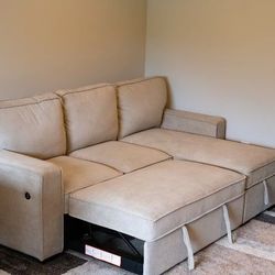 Luxury Gray Sectional Pull Out Sofa Bed W Storage In Chase
