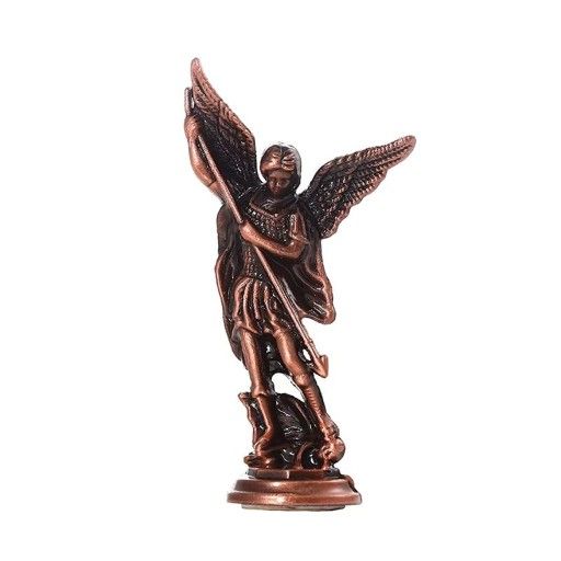 Christian Saint Michael Figurine The Archangel Defeating Satan Guardian Statues