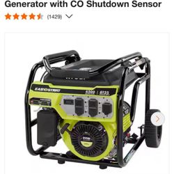 Ryobi 6,500-Watt Gasoline Powered Portable Generator with CO Shutdown Sensor.   