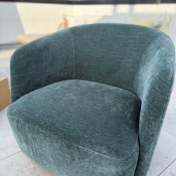 (2)  Teal Velvet Swivel Chairs 