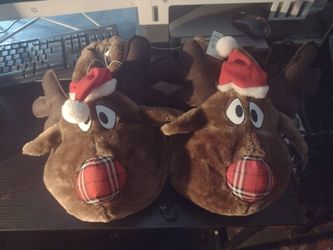 Reindeer Christmas Novelty Slippers