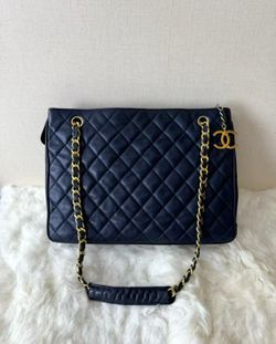 Chanel Double C Dark Blue Chain Bag