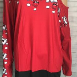 Red Christmas Shirt/Dress, Large
