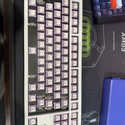 Qk80 Mk1 With Akko V3 Creamy Purple Pro And Akko Neon Keycaps Custom Mechanical Keyboard