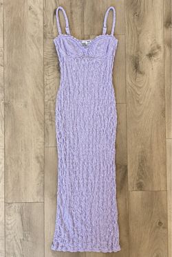 Fashion Nova Cleo Lace Maxi Dress Light Blue Size S