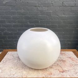 Vintage Mid-Century Modern White Ceramic Sphere Planter, c.1960’s - Delivery Available