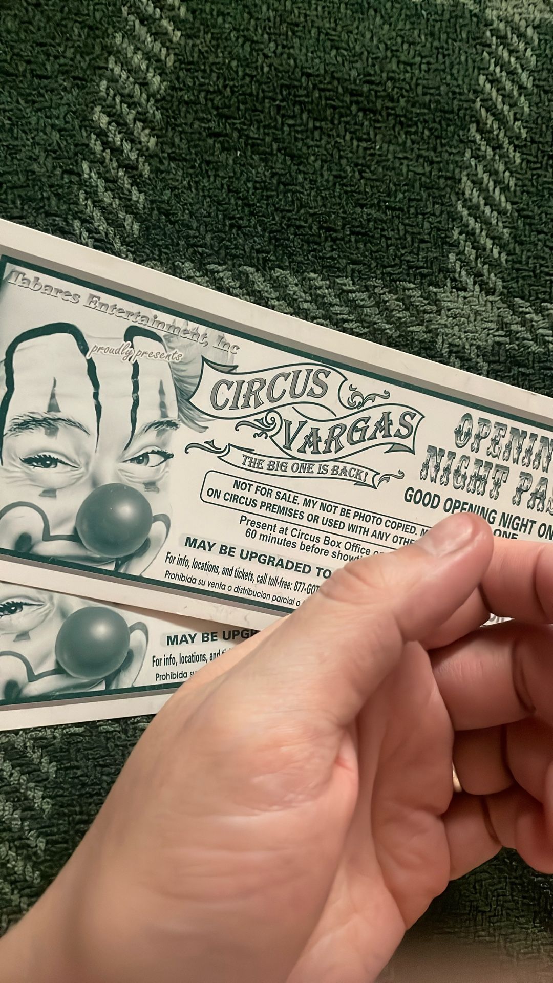2 Circus Vargas Tickets 