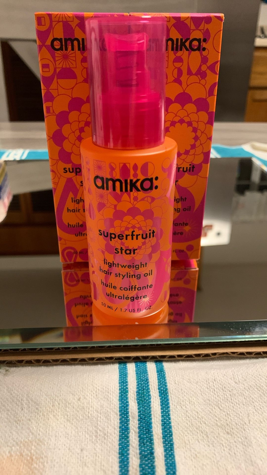 Amika Superfruit Star Lightweight Hair Styling Oil. 