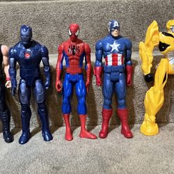 Marvel Thor Captain America Spider Transformers Bumblebee 12” Titan figure lot 