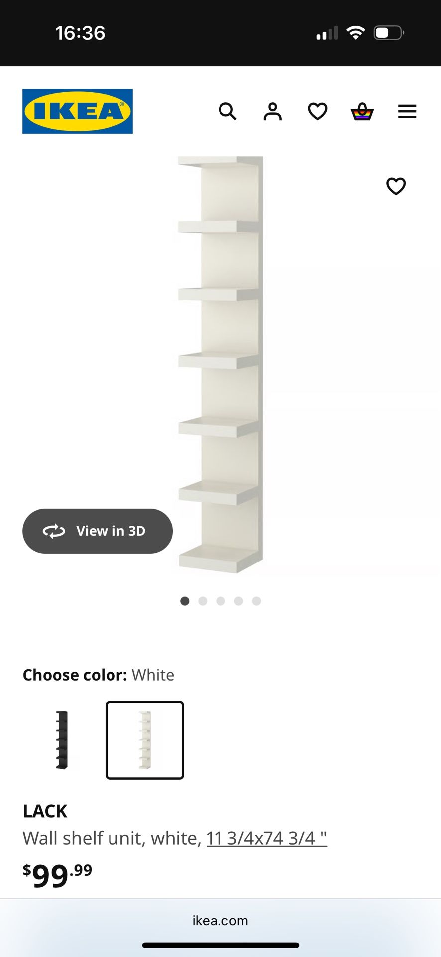 Ikea LACK Wall Shelf Unit, White