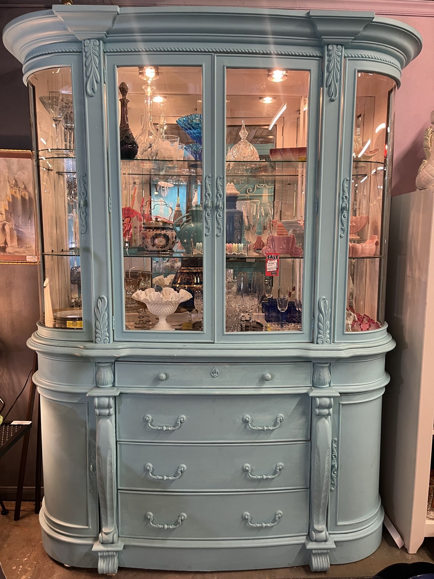 Vintage Pottery Barn Display Cabinet