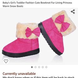 Cute Pink Girls Boots 