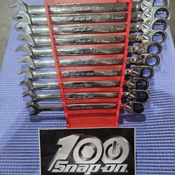 New Snap-on Metric Flank Drive Plus Reversible Ratcheting Wrench Set 