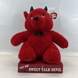 Vintage DanDee Devil Teddy Bear Plush New w/ Tags Halloween Collectible