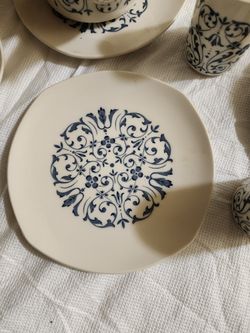 Vintage China Tachikichi Blue Floral Cream Demitasse Tea Espresso Set i