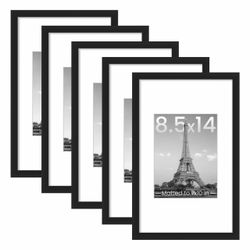 8.5x14 Black Picture Frames Set of 5