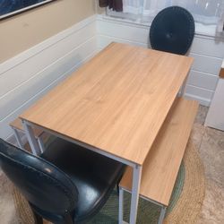 Kitchen Dining Table Set with Benches