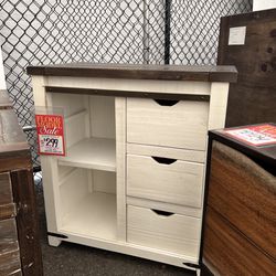 TENT SALE! Vintage White Barndoor Accent Chest - Madison County