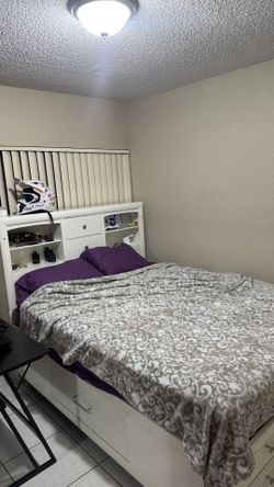Queen bed frame with lighting