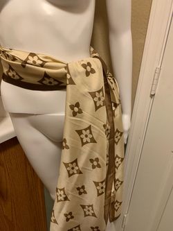 Monogram Print Satin Scarf