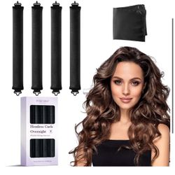 Brand: posicurly Heatless Curls Overnight Hair Curlers - 4 Pcs No-Heat Curling Rod to Sleep In,Velvet Hair Rollers with Satin Wrap. Brand new. Never b