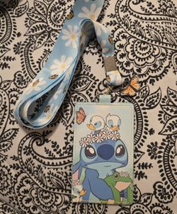 Loungefly Disney Stitch Lanyard w/Card Holder