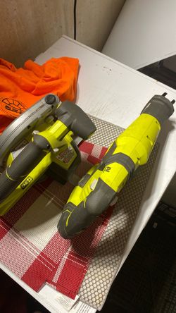 Ryobi circular saw and reciprocating saw with tool bag