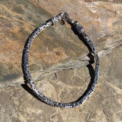 925 Sterling Silver Link Chain Bracelet Size 7.5" L/3mm