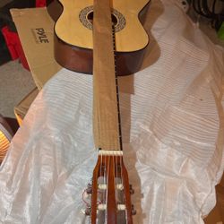 Pyle 6 String Acoustic Guitar Kit, Kids Size Classical Instrument for Beginners, Right, Natural Gloss, 36” (PGACLS82.9