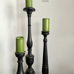 Solid Wood Extra Large Candlesticks And Platform Display