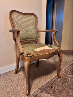 Solid wood chair.