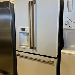 ❄️Cafe Refrigerator 22.2 cu. Ft. Smart French Door Refrigerator with hot water dispenser in Matte White, Counter Depth and Energy Star $1389❄️