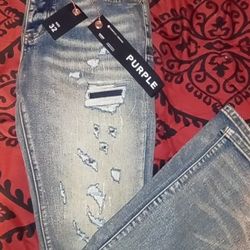 Purple Jeans Size 32 Brand New 