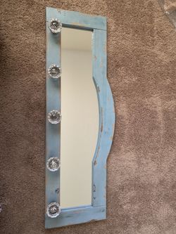 Distressed Wood Mirrored Wall Hook