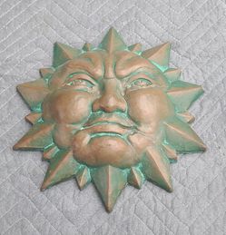 Nice Painted Terra Cotta Sun Garden Wall Decor