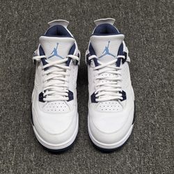 Nike Air Jordan 4 Retro LS Columbia White Midnight Navy Sz 11 314254-107 2015