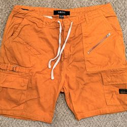 AKOO Orange Cargo Shorts