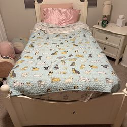 Twin Bed Frame with Mattress & Box Spring