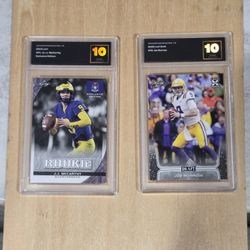 Set Of 2 Graded 10 Cards. Joe Burrow And JJ McCarthy 