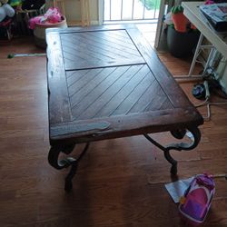 Iron Table/Old Vintage Wooden Door For Coffee Table