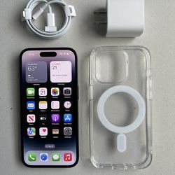 iPhone 14 Pro 128GB Space Black – 100% Battery – T-Mobile – Clean