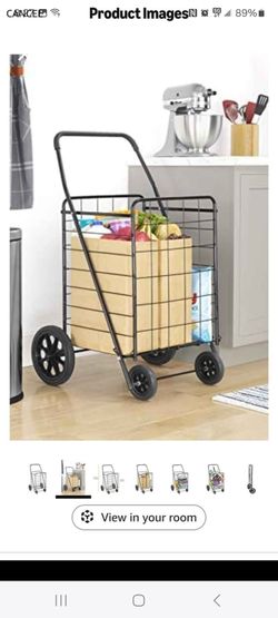 Shopping cart with wheels new in box pick up in pomona great for laundry store and more new in box pick up in $35