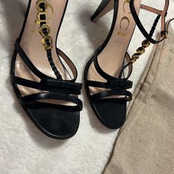 Gucci Leather Sandal Heel Size 40