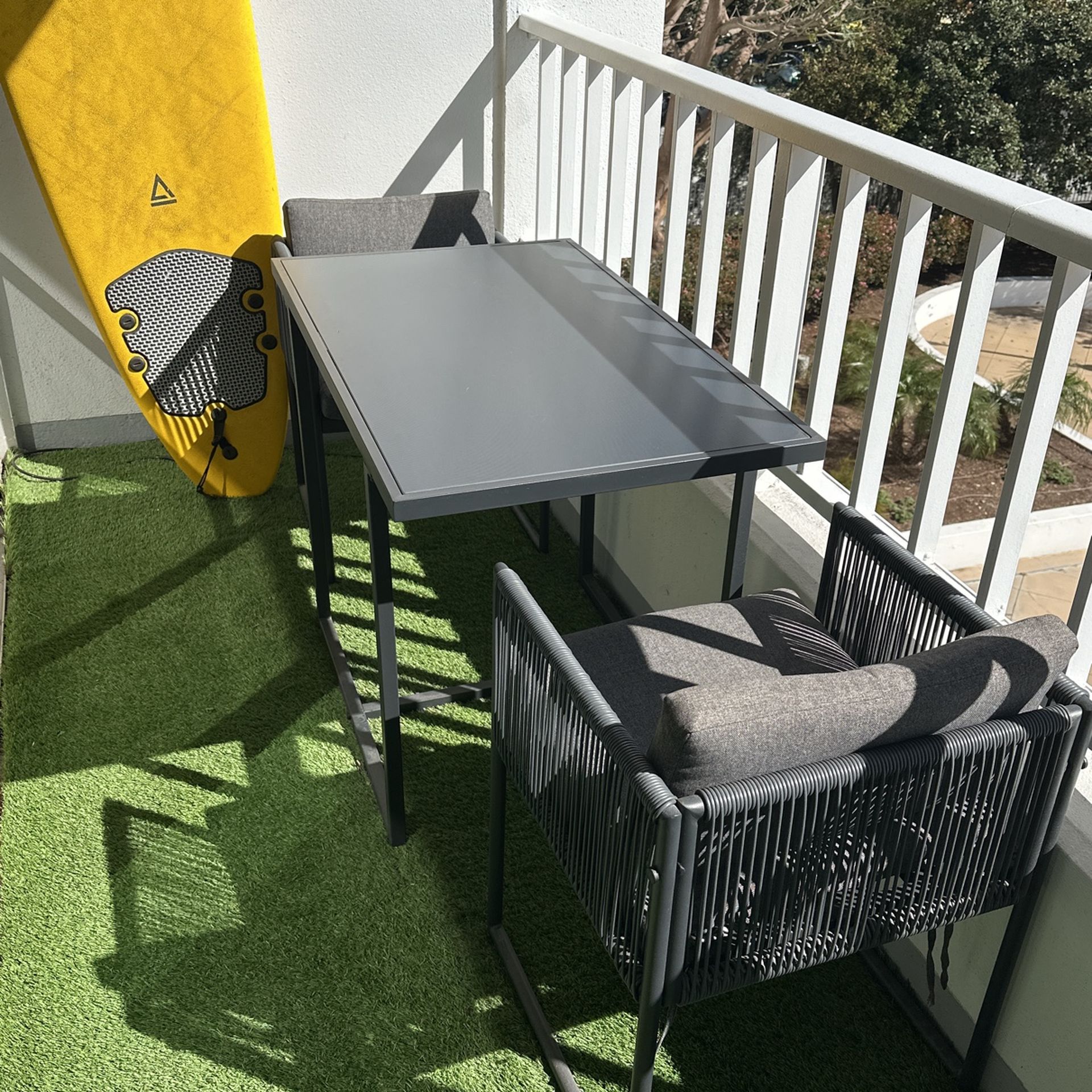 Glass Outdoor Dining Table And Chairs Set