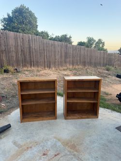 Set of 2 Wooden Bookshelves – 3-Tier Storage