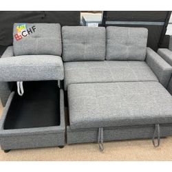 Sectional Sleeper Sofa With Storage Chaise And Pull Out Bed  // Limited Time Offer  
