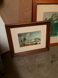 Framed Desert Landscape Watercolor Print